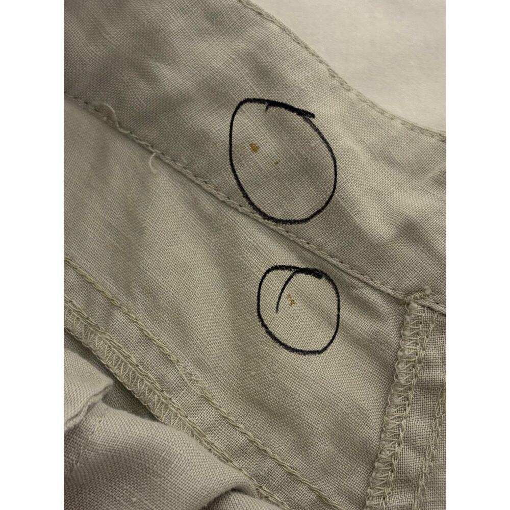 Linen Wide Leg Pants Tan Button Up Cottage Prairie Beach Coastal Women’s Size S - Picture 7 of 11
